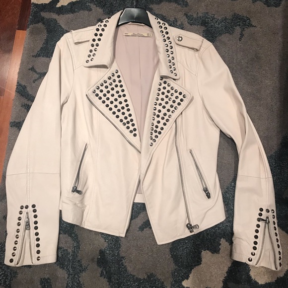 zara cream leather jacket